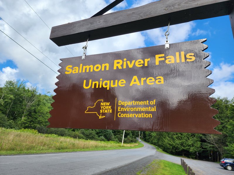 salmon river falls park sign