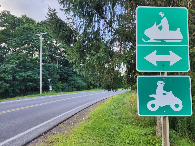 snowmobile and atv trail sign salmon river new york