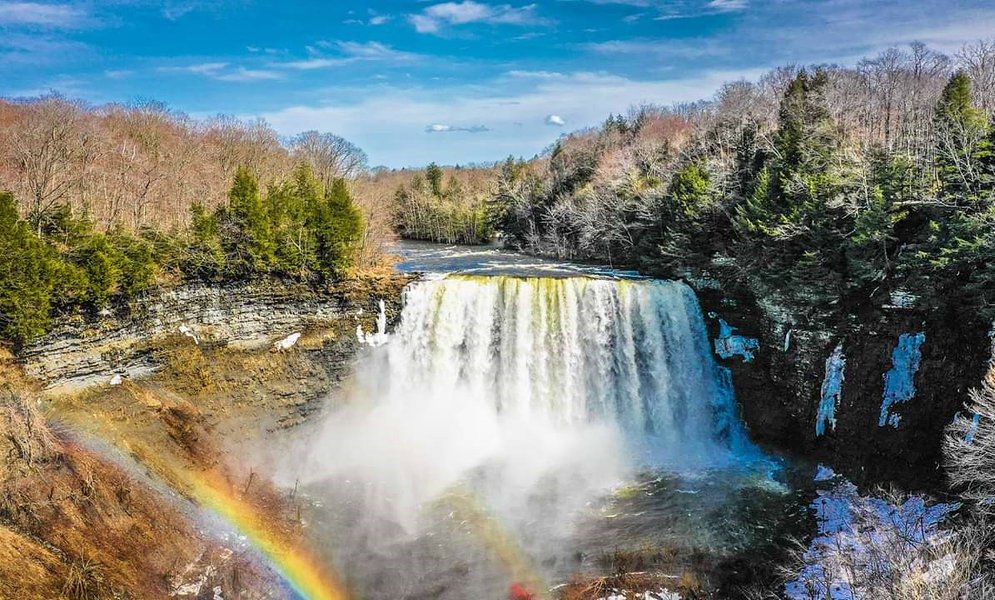 salmon river falls april 2019 drone